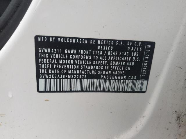 2015 VOLKSWAGEN JETTA BASE 3VW2K7AJ8FM322973