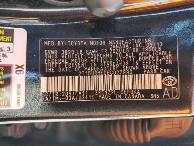 2014 TOYOTA COROLLA L - 2T1BURHE0EC027990