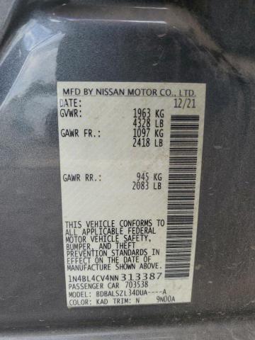 2022 NISSAN ALTIMA SR 1N4BL4CV4NN313387