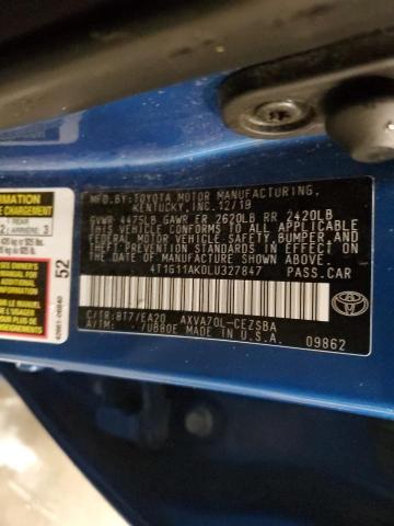 2020 TOYOTA CAMRY SE 4T1G11AK0LU327847