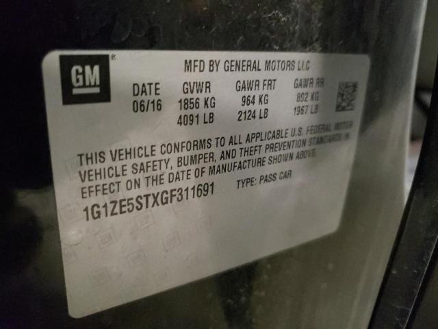 2016 CHEVROLET MALIBU LT 1G1ZE5STXGF311691