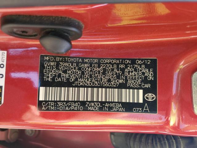 2012 TOYOTA PRIUS - JTDKN3DU3C1560327