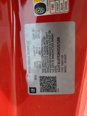 2019 CHEVROLET CAMARO LS 1G1FB1RS3K0157189