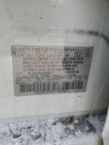 2019 NISSAN SENTRA S 3N1AB7APXKY403417