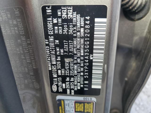 2016 KIA SORENTO LX 5XYPG4A35GG120844