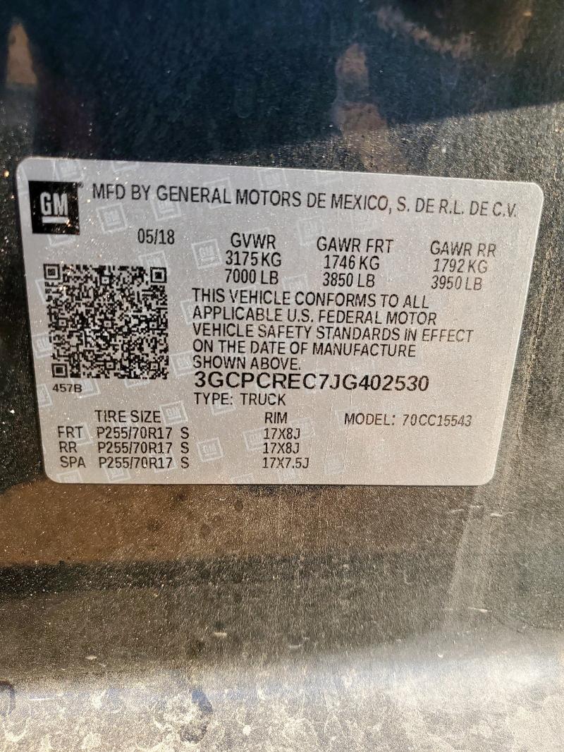 2018 CHEVROLET SILVERADO #3284094630