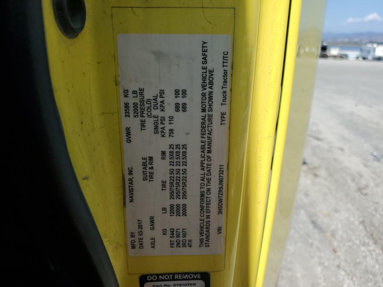 Lot #3241152765 2018 INTERNATIONAL RH613