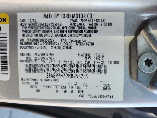2017 FORD FUSION 3FA6P0H72HR258285
