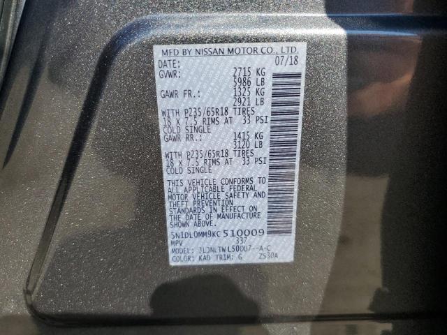2019 INFINITI QX60 LUXE 5N1DL0MM9KC510009