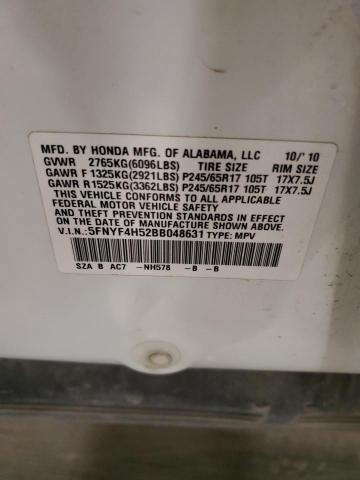 2011 HONDA PILOT EXL #3294270875