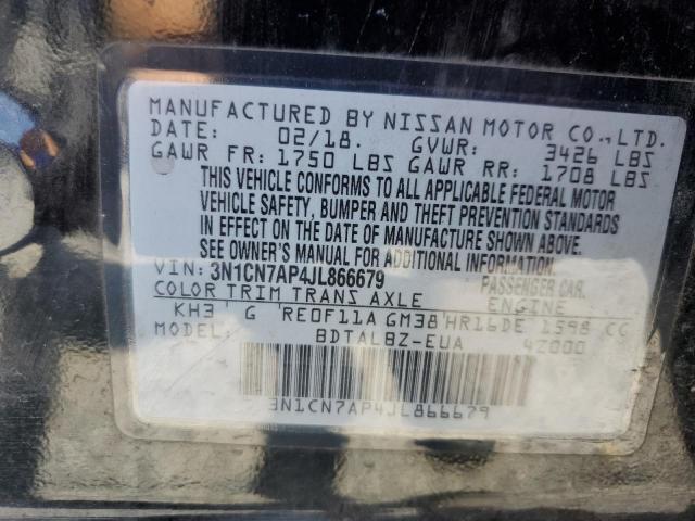 2018 NISSAN VERSA S 3N1CN7AP4JL866679