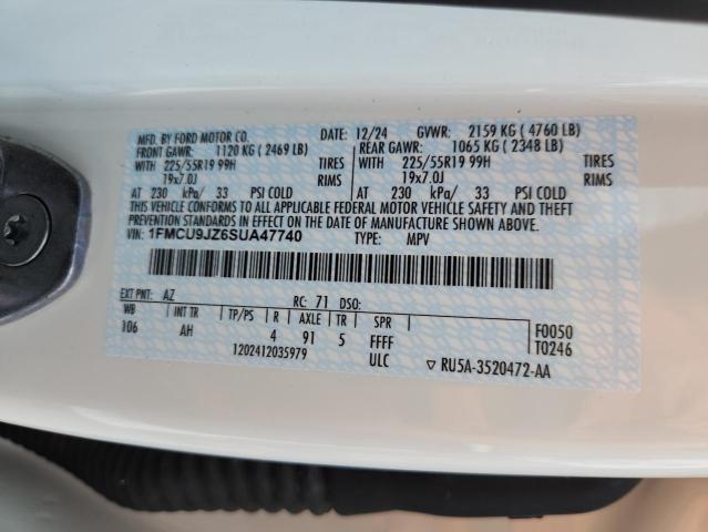 2025 FORD ESCAPE PLA - 1FMCU9JZ6SUA47740