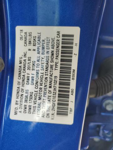 2018 HONDA CIVIC SI 2HGFC1E52JH710219