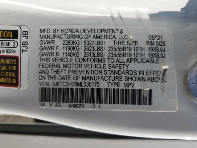 2021 ACURA RDX ADVANCE 5J8TC2H78ML030175