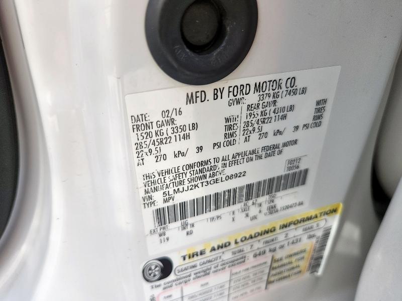 2016 LINCOLN NAVIGATOR 5LMJJ2KT3GEL08922