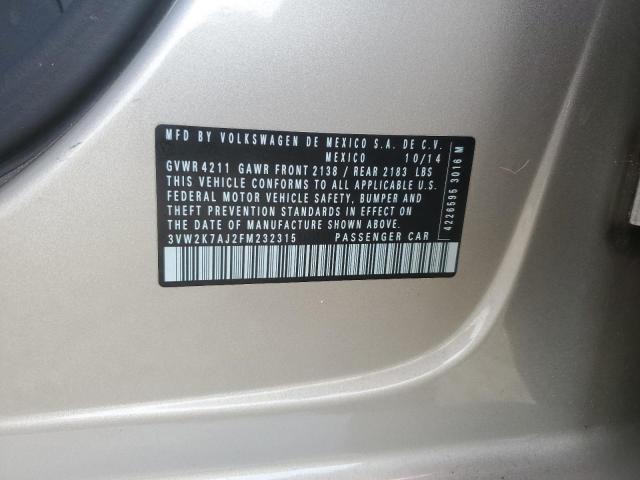 2015 VOLKSWAGEN JETTA BASE 3VW2K7AJ2FM232315