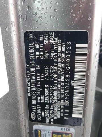 2018 KIA SORENTO EX 5XYPHDA58JG400523