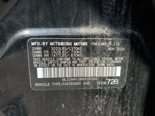 2017 MITSUBISHI MIRAGE SE ML32A4HJ9HH016384