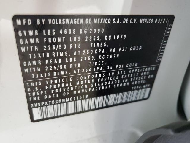 2022 VOLKSWAGEN TAOS SE IQ 3VVPX7B25NM011518