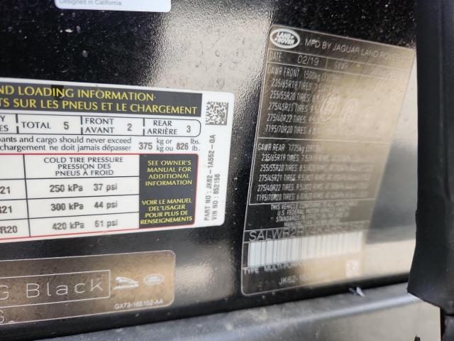 2019 LAND ROVER RANGE ROVER SPORT HSE SALWR2RV4KA852156