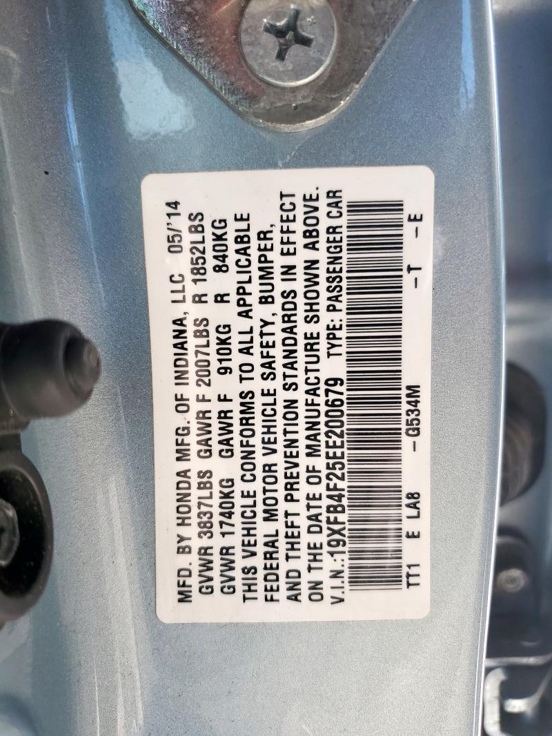 2014 HONDA CIVIC HYBR - 19XFB4F25EE200679