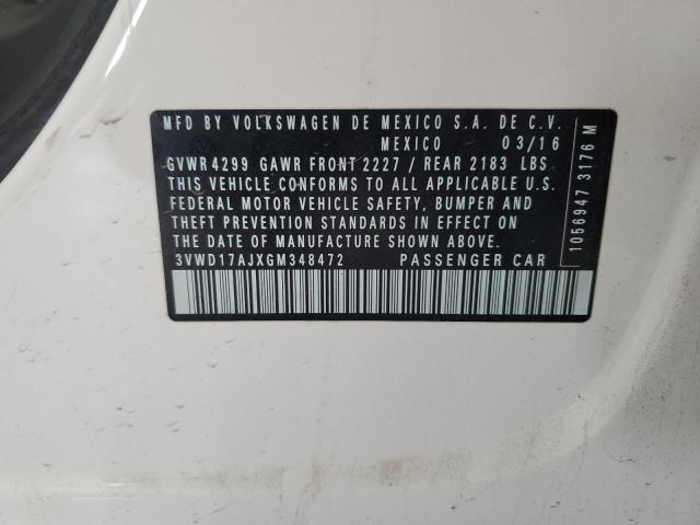 2016 VOLKSWAGEN JETTA SPOR 3VWD17AJXGM348472