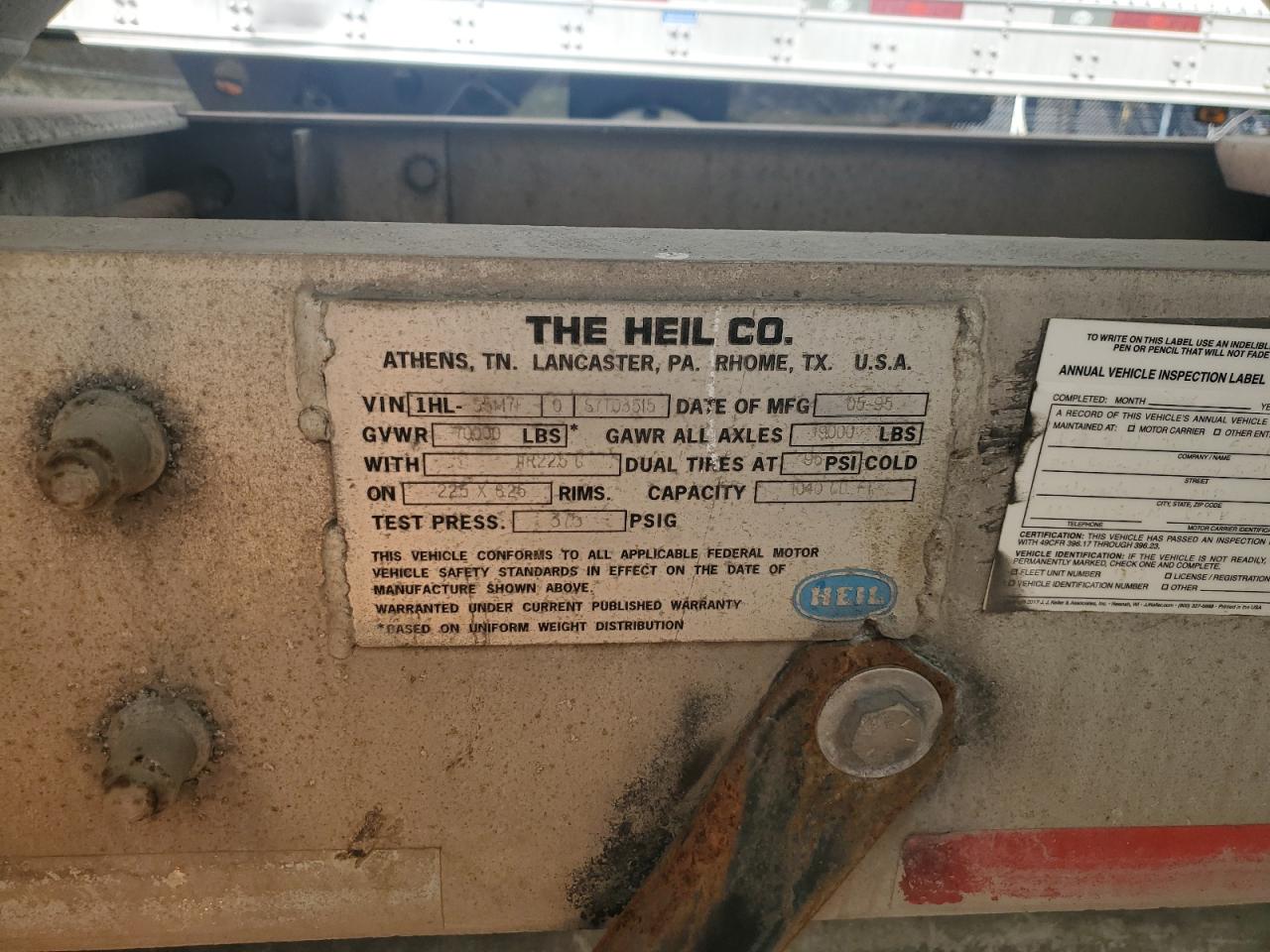 Lot #3255540024 1995 HEIL UNKNOWN