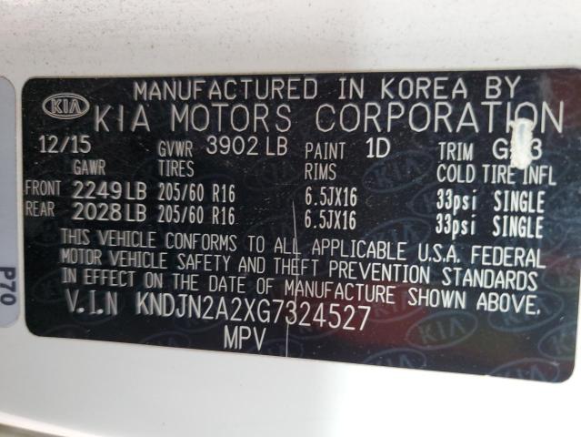 2016 KIA SOUL KNDJN2A2XG7324527