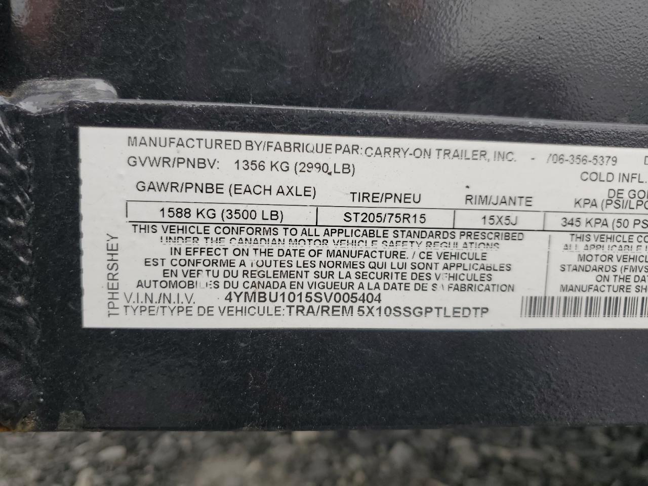 Lot #3258874809 2025 CARRY-ON UNKNOWN