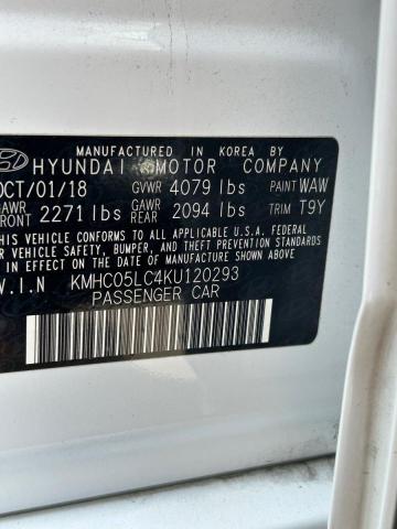 2019 HYUNDAI IONIQ LIMI KMHC05LC4KU120293