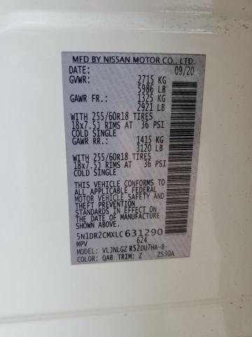 2020 NISSAN PATHFINDER SL 5N1DR2CMXLC631290