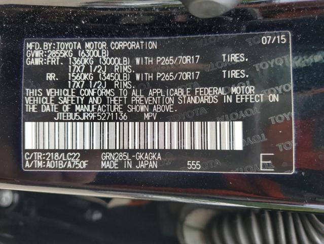 2015 TOYOTA 4RUNNER SR5/SR5 PREMIUM - JTEBU5JR9F5271136