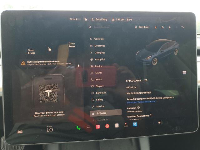 2022 TESLA MODEL 3 5YJ3E1EA2NF368825