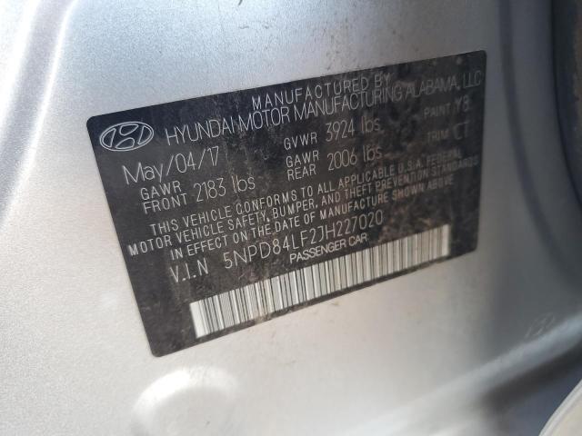 2018 HYUNDAI ELANTRA SE 5NPD84LF2JH227020