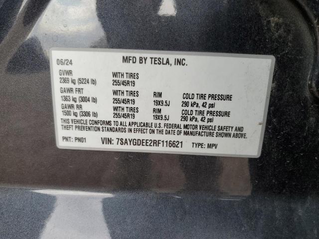 2024 TESLA MODEL Y 7SAYGDEE2RF116621