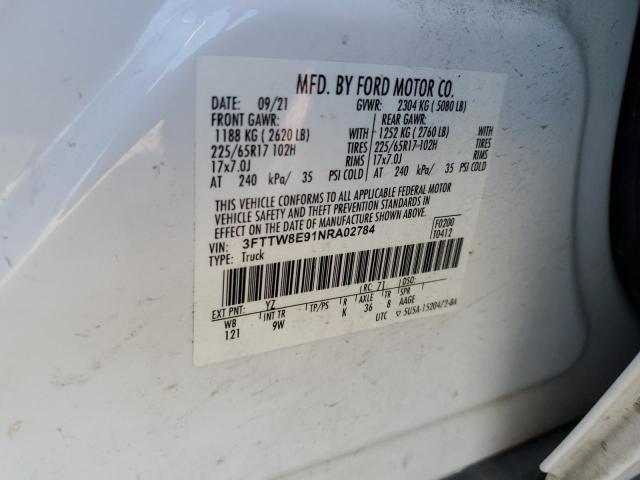 2022 FORD MAVERICK XL 3FTTW8E91NRA02784