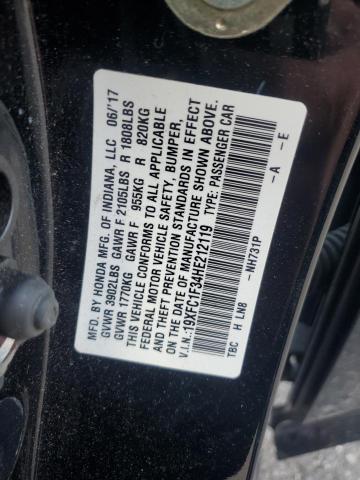 2017 HONDA CIVIC EX 19XFC1F34HE212119