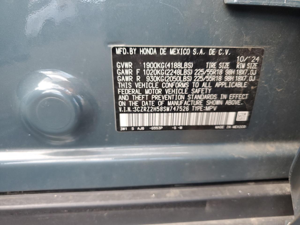 Lot #3317702072 2025 HONDA HR-V SPORT