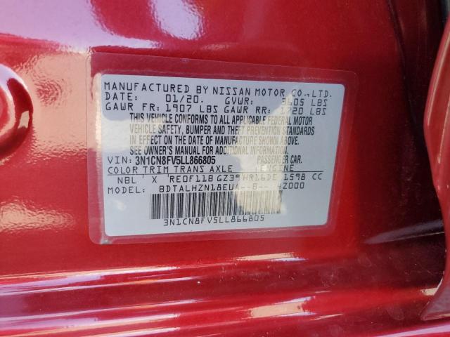2020 NISSAN VERSA SR 3N1CN8FV5LL866805