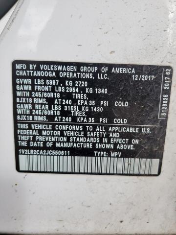 2018 VOLKSWAGEN ATLAS SE #3296639013