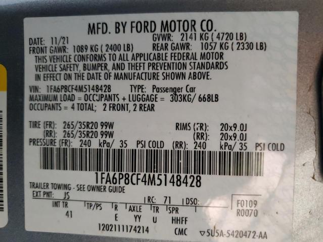 2021 FORD MUSTANG GT 1FA6P8CF4M5148428