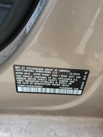 2016 VOLKSWAGEN PASSAT SE 1VWBT7A3XGC022823
