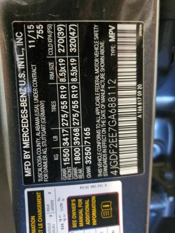2016 MERCEDES-BENZ GL 350 BLU 4JGDF2EE7GA688112