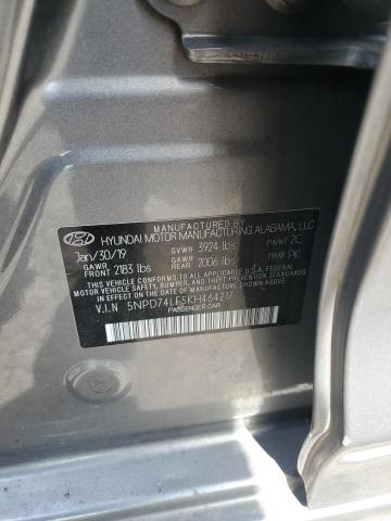 2019 HYUNDAI ELANTRA SE 5NPD74LF5KH464217