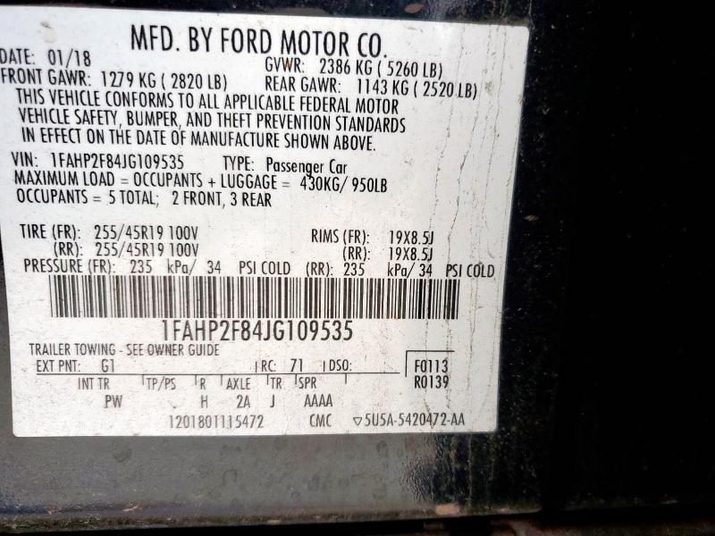 2018 FORD TAURUS LIM 1FAHP2F84JG109535