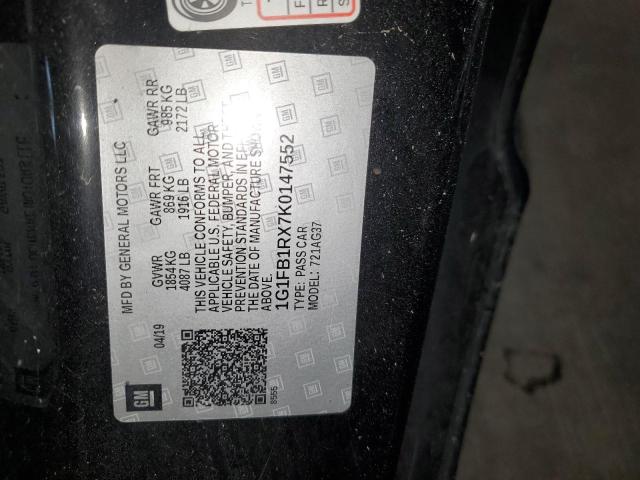 2019 CHEVROLET CAMARO LS 1G1FB1RX7K0147552