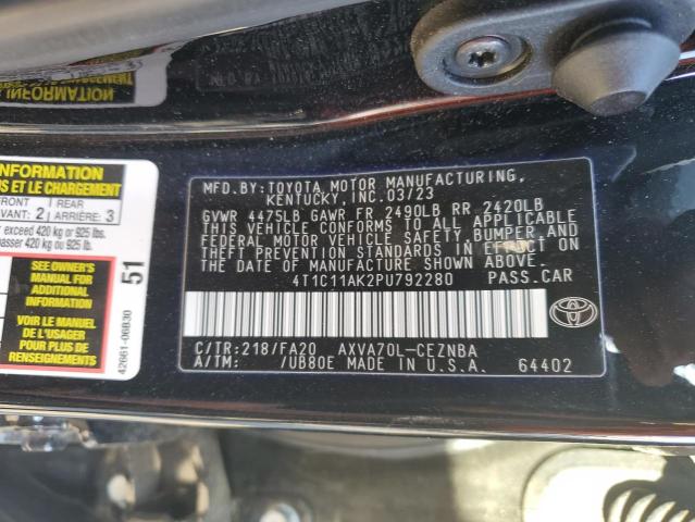 2023 TOYOTA CAMRY LE 4T1C11AK2PU792280