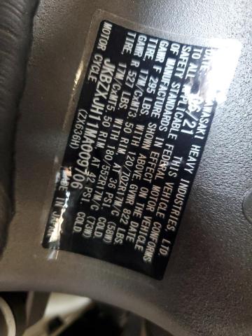 2021 KAWASAKI ZX636 K JKBZXJH11MA009706