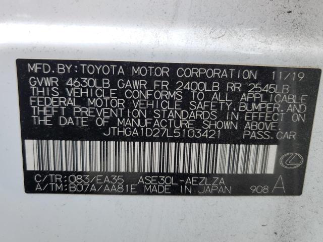2020 LEXUS IS 300 F S JTHGA1D27L5103421