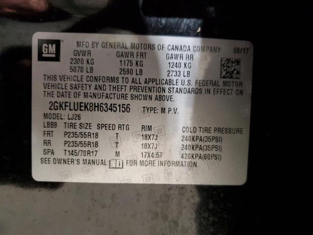 2017 GMC TERRAIN SL 2GKFLUEK8H6345156